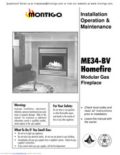 Montigo Homefire ME34-BV-I Installation & Operation Manual