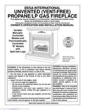 Desa VSGF28NTB Owner's Operating & Installation Manual