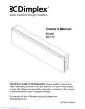 Dimplex BLF74 Owner's Manual