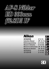 Nikon AF-S Nikkor ED 300mm f/2.8DII IF Instruction Manual