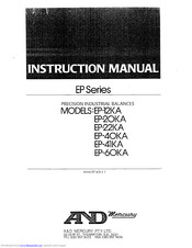 A&D Mercury EP-22KA Instruction Manual