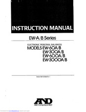 A&D EW-60B Instruction Manual