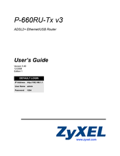 ZyXEL Communications P-660RU-T3 v3 User Manual