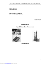 Siemens W10 User Manual