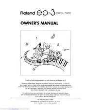 Roland ep-3 Owner's Manual