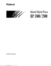 Roland HP 3800 Owner's Manual