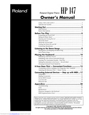 Roland HP 147 Owner's Manual