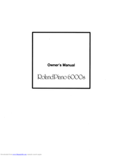 Roland 6000s Owner's Manual