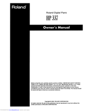 Roland HP 337 Owner's Manual