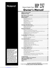 Roland HP237 Owner's Manual