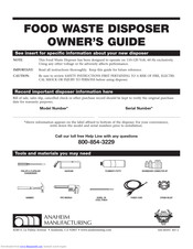 Waste King FOOD WASTE DISPOSER Owner's Manual