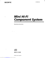 Sony MHC-G100 Operating Instructions Manual