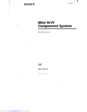 Sony MHC-991AV Operating Instructions Manual