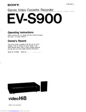 Sony EV-S900 Operating Instructions Manual