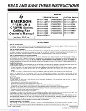 Emerson PREMIUM CF4800AB03 Owner's Manual