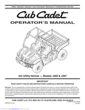 Cub Cadet J467 Operator's Manual