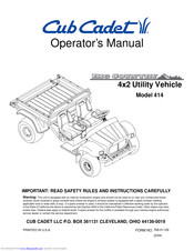 Cub Cadet 414 Operator's Manual