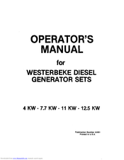 Westerbeke 4KW-7.7KW-11KW-12 5KW Operator's Manual