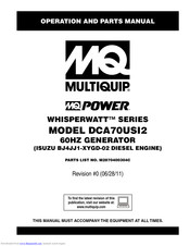 Multiquip Power WHISPERWATT DCA70USI2 Operation And Parts Manual