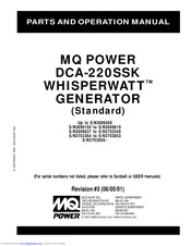 Multiquip Power WHISPERWATT DCA-220SSK Operation And Parts Manual