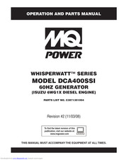 Multiquip Power WHISPERWATT DCA400SSI Parts And Operation Manual