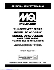 Multiquip WhisperWatt DCA300SSCU Operation And Parts Manual