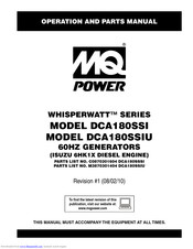 MQ Power Whisperwatt DCA180SSIU Operation And Parts Manual
