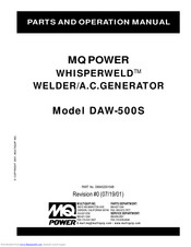 MQ Power WHISPERWELD DAW-500S Parts And Operation Manual