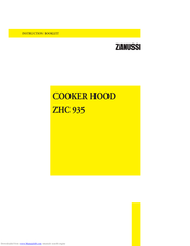 Zanussi ZHC 935 Instruction Booklet