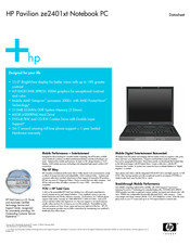 HP ze2401xt - Pavilion Notebook PC Datasheet