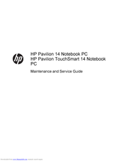 HP Pavilion TouchSmart Notebook PC Maintenance And Service Manual