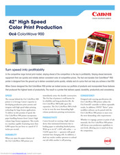 Oce ColorWave 900 Quick Features Manual