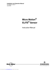 Emerson Micro Motion ELITE Instruction Manual
