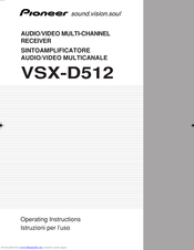 Pioneer VSX-D512 Operating Instructions Manual