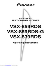 Pioneer VSX-859RDS Operating Instructions Manual