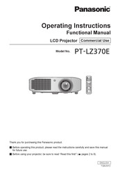 Panasonic PT-LZ370E Operating Instructions Manual