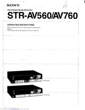 Sony STR-AV560 Operating Instructions Manual