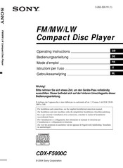 SONY CDX-F5000C Operating Instructions Manual