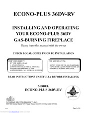 Canadian Heating Products Econo-Plus 36DV-RV Installing And Operating Instructions