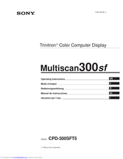 SONY Multiscan300sf CPD-300SFT5 Operating Instructions Manual