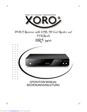 Xoro HRS 3400 Operation Manual