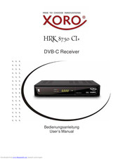 Xoro HRK 8740 CI+ User Manual