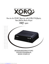 Xoro HRT 1300 Operation Manual