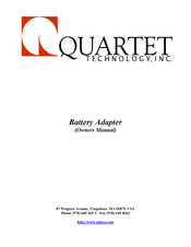 Quartet Battery Adapter Owner's Manual