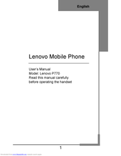 Lenovo IDEAPHONE P770 User Manual