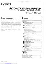 Roland Sound System Owner's Manual
