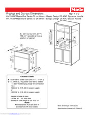 Miele H 4784 BP Operating and Product Dimensions