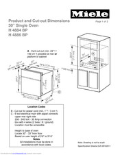 Miele H 4884 BP Dimension Manual