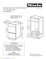 Miele H 4894 BP2 Operating and Product Dimensions