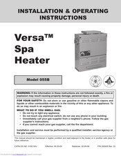 Rheem Versa Spa Heaters Operating Instructions Manual